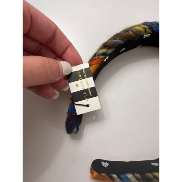 NWT Lele Sadoughi Mixed Yarn Alice Headband Women's In Sunset - Picture 4 of 7